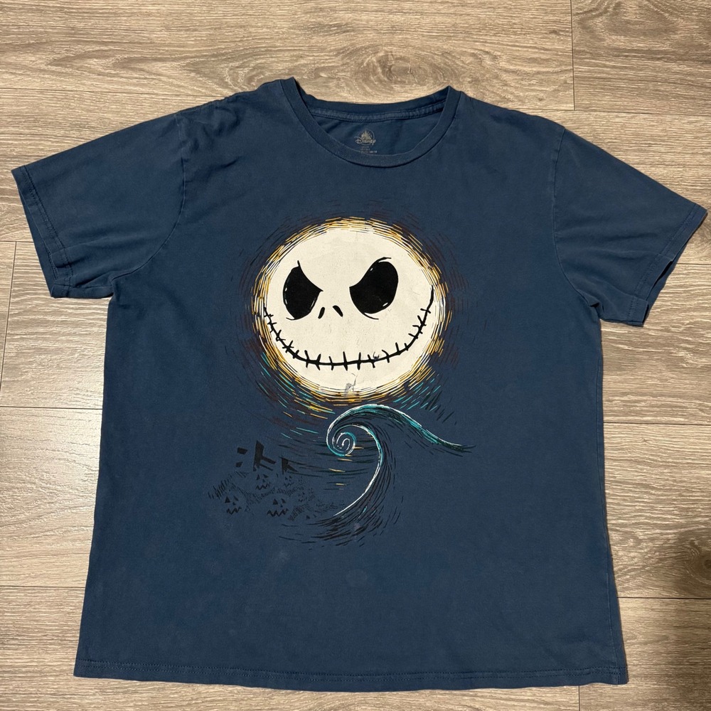 Disney Nightmare Before Christmas Jack Skellington Graphic T-Shirt Navy Mens L